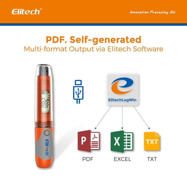 Registrador de datos Elitech RC-51H USB para temperatura y humedad.